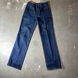 VINTAGE CALVIN KLEIN STYLE 1603 SIZE 12 DARK DENIM FLAT WAIST 14” WAIST TO BOTTO